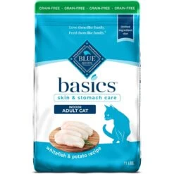 Blue Buffalo Basics Skin & Stomach Care Grain-Free Formula Fish & Potato Indoor Adult Dry Cat Food