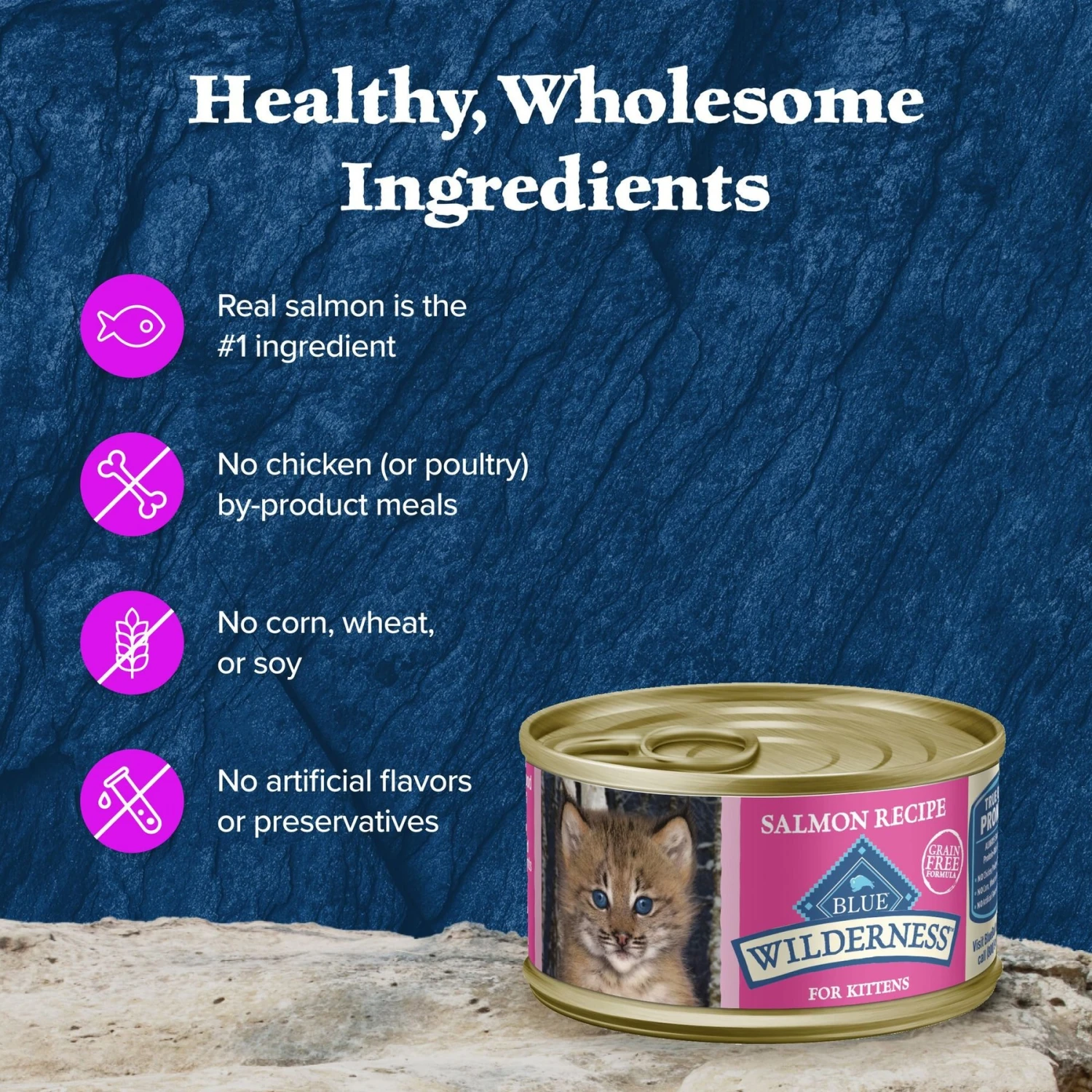 Blue Buffalo Wilderness Kitten Salmon Grain-Free Canned Cat Food 6 Blue Buffalo Wilderness Kitten Salmon Grain-Free Canned Cat Food - Image 6
