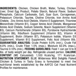 Blue Buffalo Wilderness Wild Delights Flaked Chicken & Turkey Grain-Free Canned Cat Food -Wellness Sales 75645 PT2. AC SS1800 V1646795941
