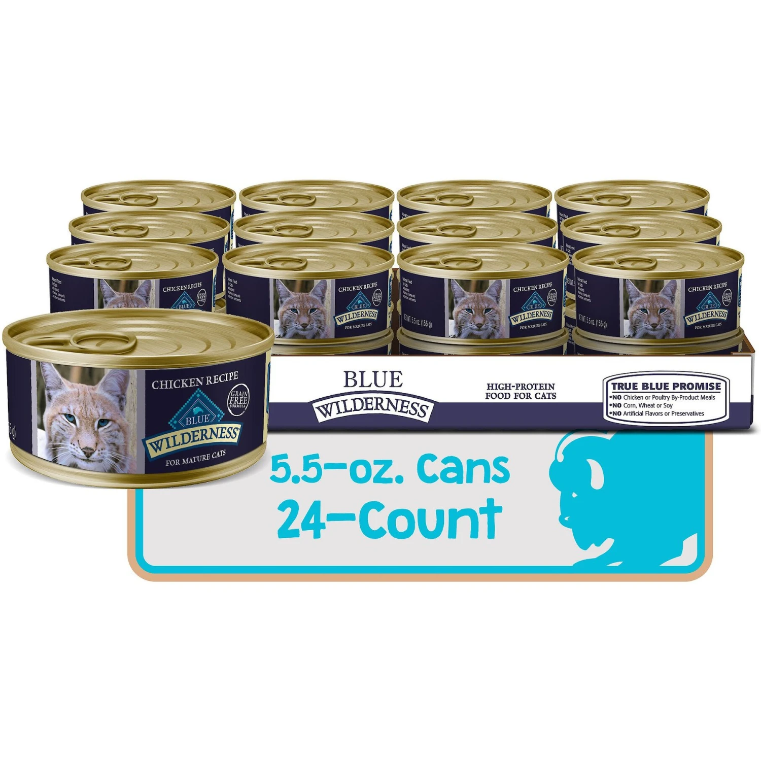 Blue Buffalo Wilderness Mature Chicken Recipe Grain-Free Canned Cat Food 2 Blue Buffalo Wilderness Mature Chicken Recipe Grain-Free Canned Cat Food - Image 2