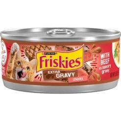 Friskies Extra Gravy Chunky With Beef In Savory Gravy Canned Cat Food