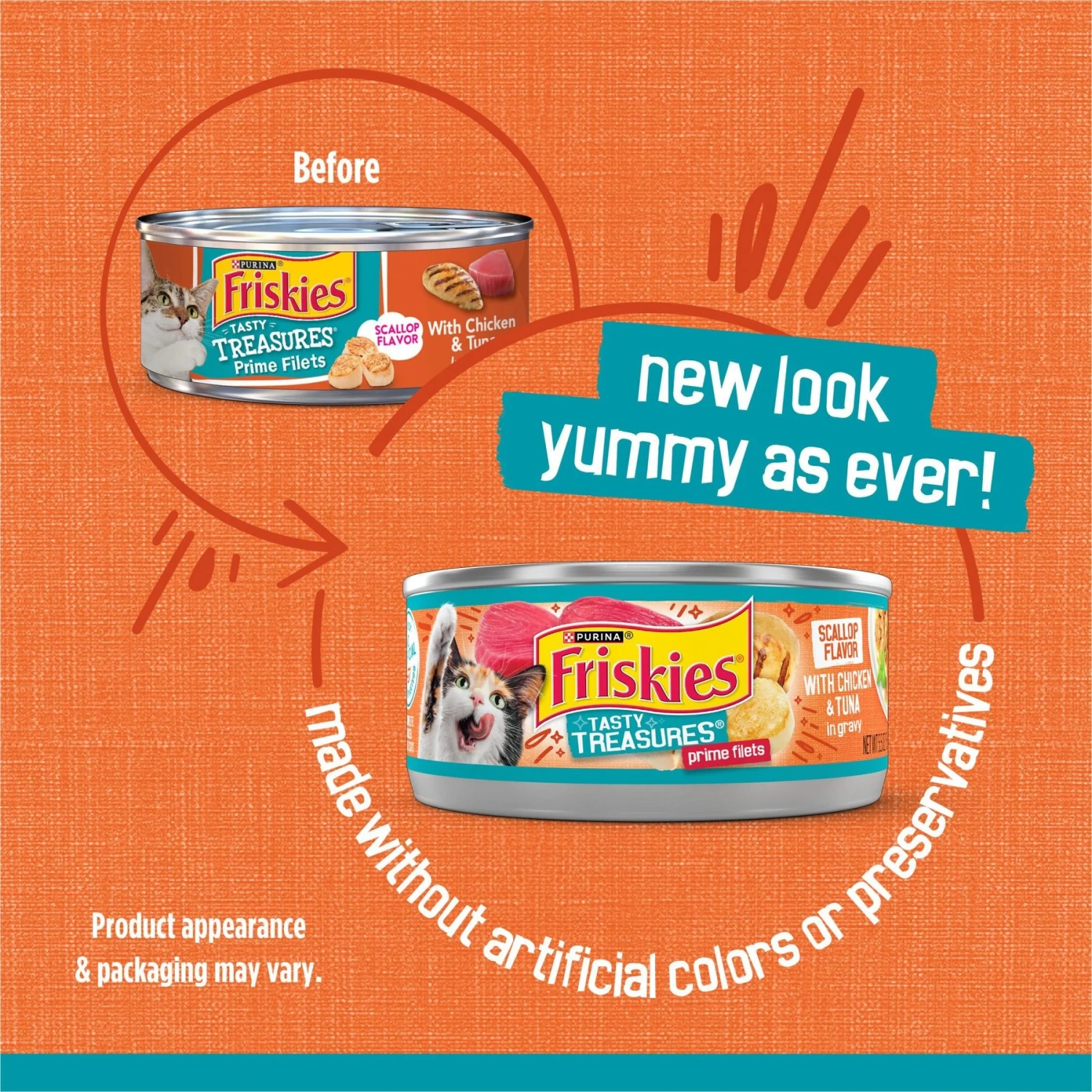 Friskies Tasty Treasures Chicken, Tuna & Scallop Flavor In Gravy Canned Cat Food 2 Friskies Tasty Treasures Chicken, Tuna & Scallop Flavor In Gravy Canned Cat Food - Image 2