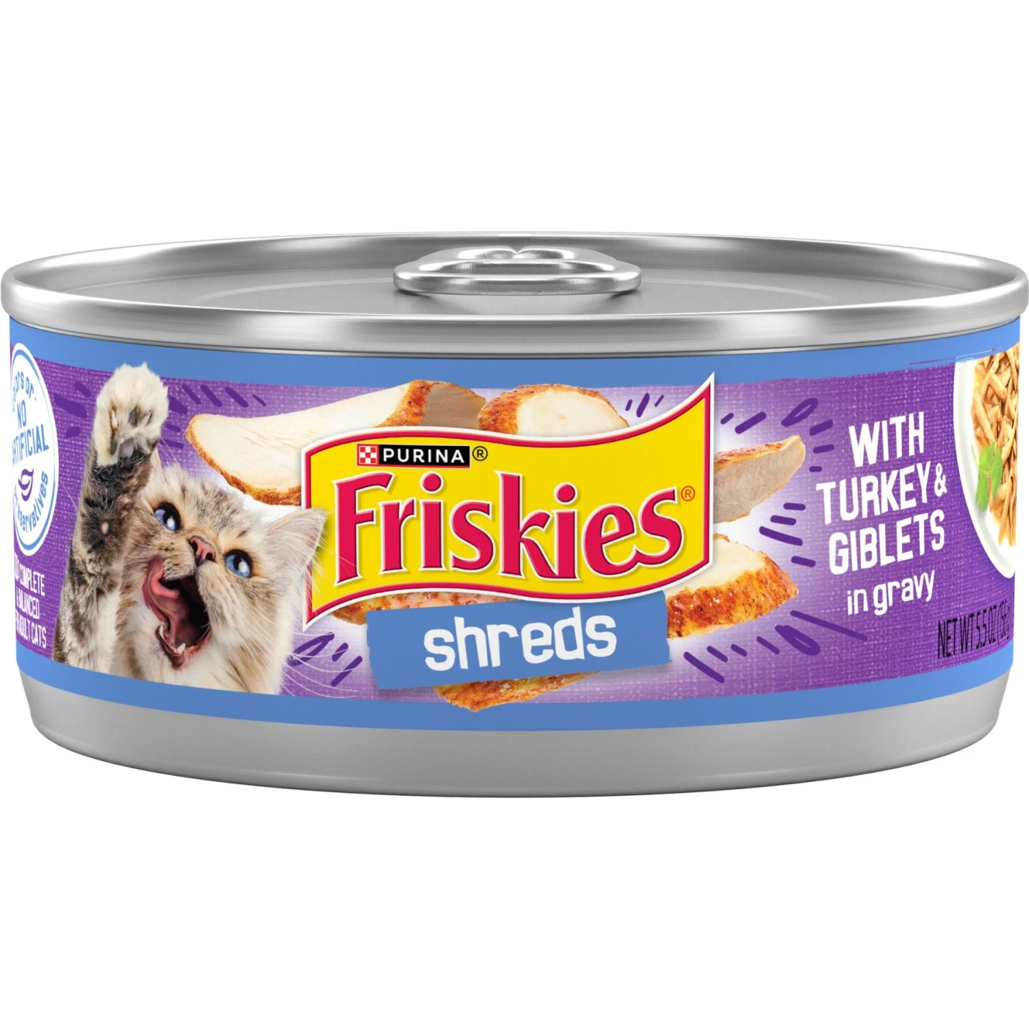 Friskies Savory Shreds With Turkey & Giblets In Gravy Canned Cat Food 1 Friskies Savory Shreds With Turkey & Giblets In Gravy Canned Cat Food