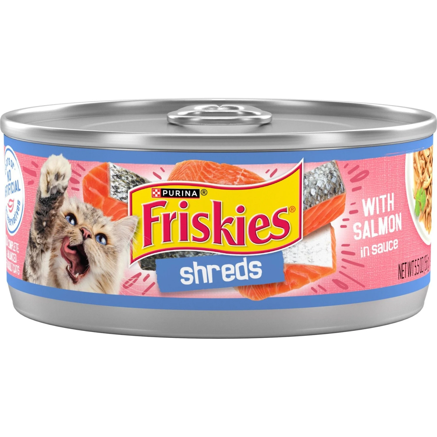 Friskies Savory Shreds With Salmon In Sauce Canned Cat Food 1 Friskies Savory Shreds With Salmon In Sauce Canned Cat Food