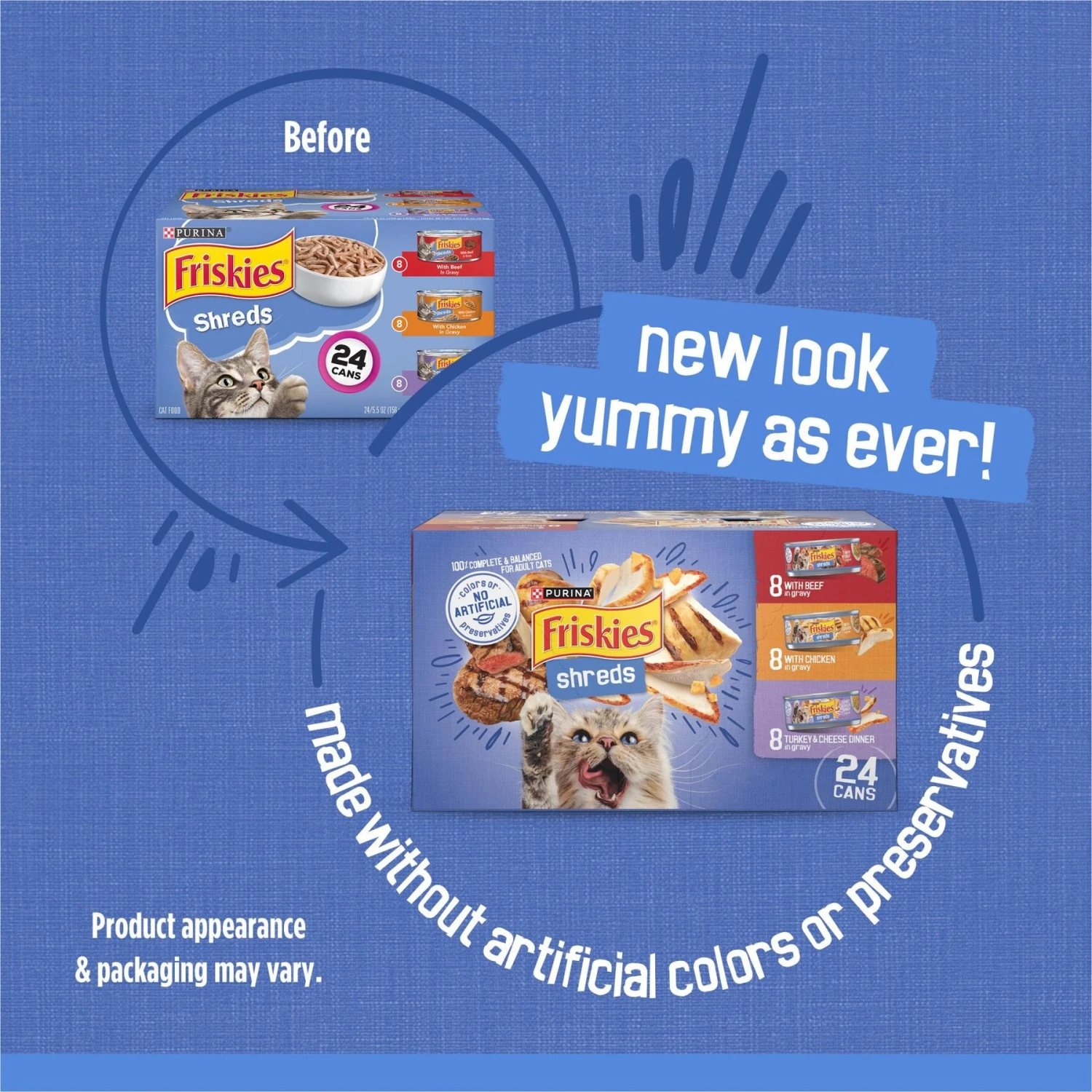 Friskies Savory Shreds Variety Pack Canned Cat Food 2 Friskies Savory Shreds Variety Pack Canned Cat Food - Image 2