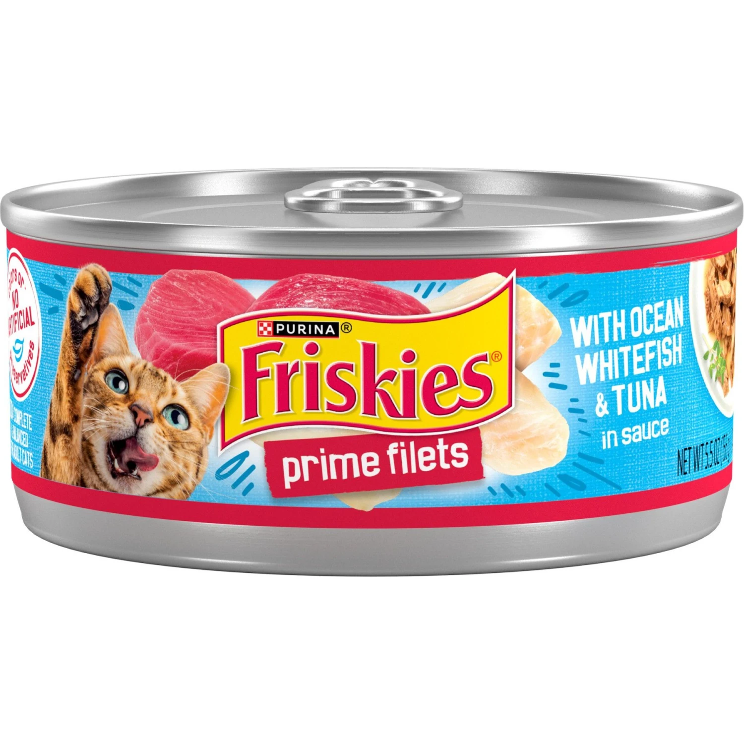 Friskies Prime Filets With Ocean Whitefish & Tuna In Sauce Canned Cat Food 1 Friskies Prime Filets With Ocean Whitefish & Tuna In Sauce Canned Cat Food