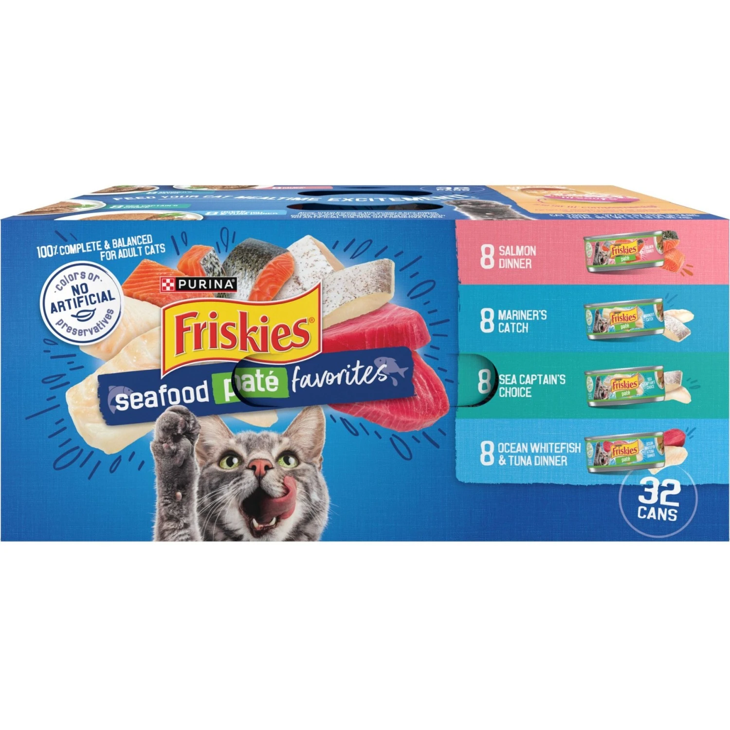 Purina Friskies Seafood Favorites Wet Cat Food Variety Pack, 5.5-oz Can, Case Of 32 1 Purina Friskies Seafood Favorites Wet Cat Food Variety Pack, 5.5-oz Can, Case Of 32