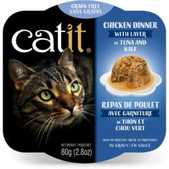 Catit Dinner Chicken With Tuna & Kale Cat Wet Food, 2.8-oz Can