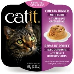 Catit Dinner Chicken With Tilapia & Green Beans Cat Wet Food, 2.8-oz Can