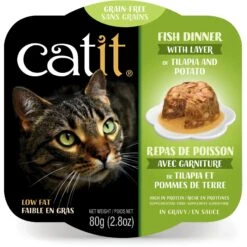 Catit Dinner Ocean Fish With Tilapia & Potato Cat Wet Food, 2.8-oz Can