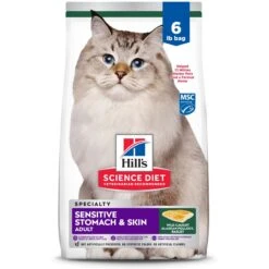 Hill's Science Diet Sensitive Stomach & Sensitive Skin Pollock Meal & Barley Recipe Adult Dry Cat Food