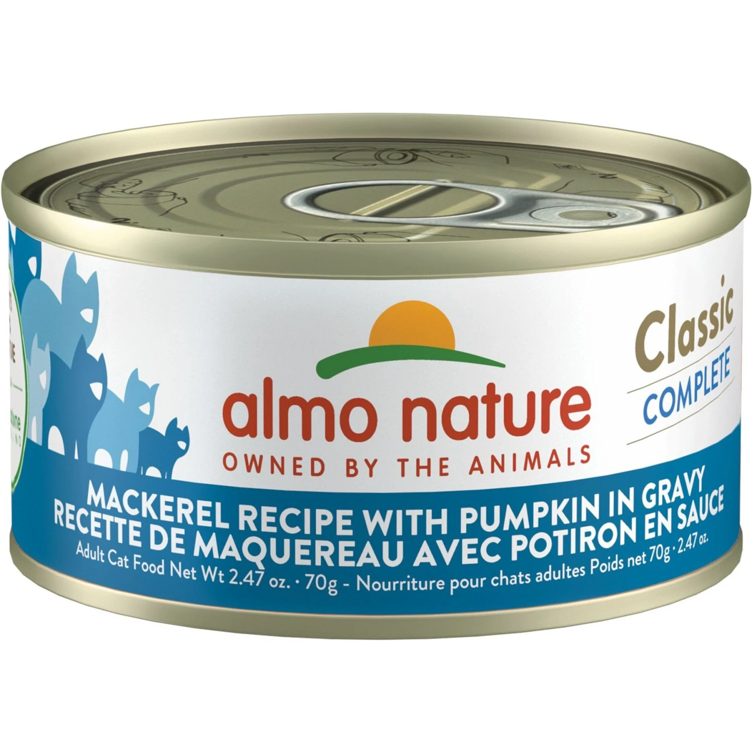 Almo Nature Classic Complete Premium Mackerel Recipe With Pumpkin In Gravy Grain-Free Wet Cat Food, 2.47-oz Can, Case Of 12 1 Almo Nature Classic Complete Premium Mackerel Recipe With Pumpkin In Gravy Grain-Free Wet Cat Food, 2.47-oz Can, Case Of 12