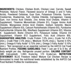 Blue Buffalo Freedom Indoor Mature Chicken Recipe Grain-Free Canned Cat Food -Wellness Sales 84179 PT2. AC SS1800 V1585084852