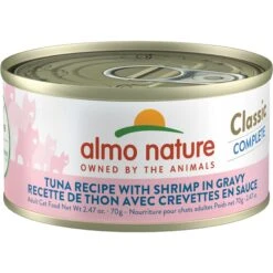 Almo Nature Classic Complete Premium Grain-Free Tuna Recipe With Shrimps In Gravy Cat Food, 2.47-oz, Case Of 12