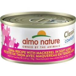 Almo Nature Classic Complete Premium Grain-Free Tuna Recipe With Mackerel In Soft Aspic Cat Food, 2.47-oz, Case Of 12