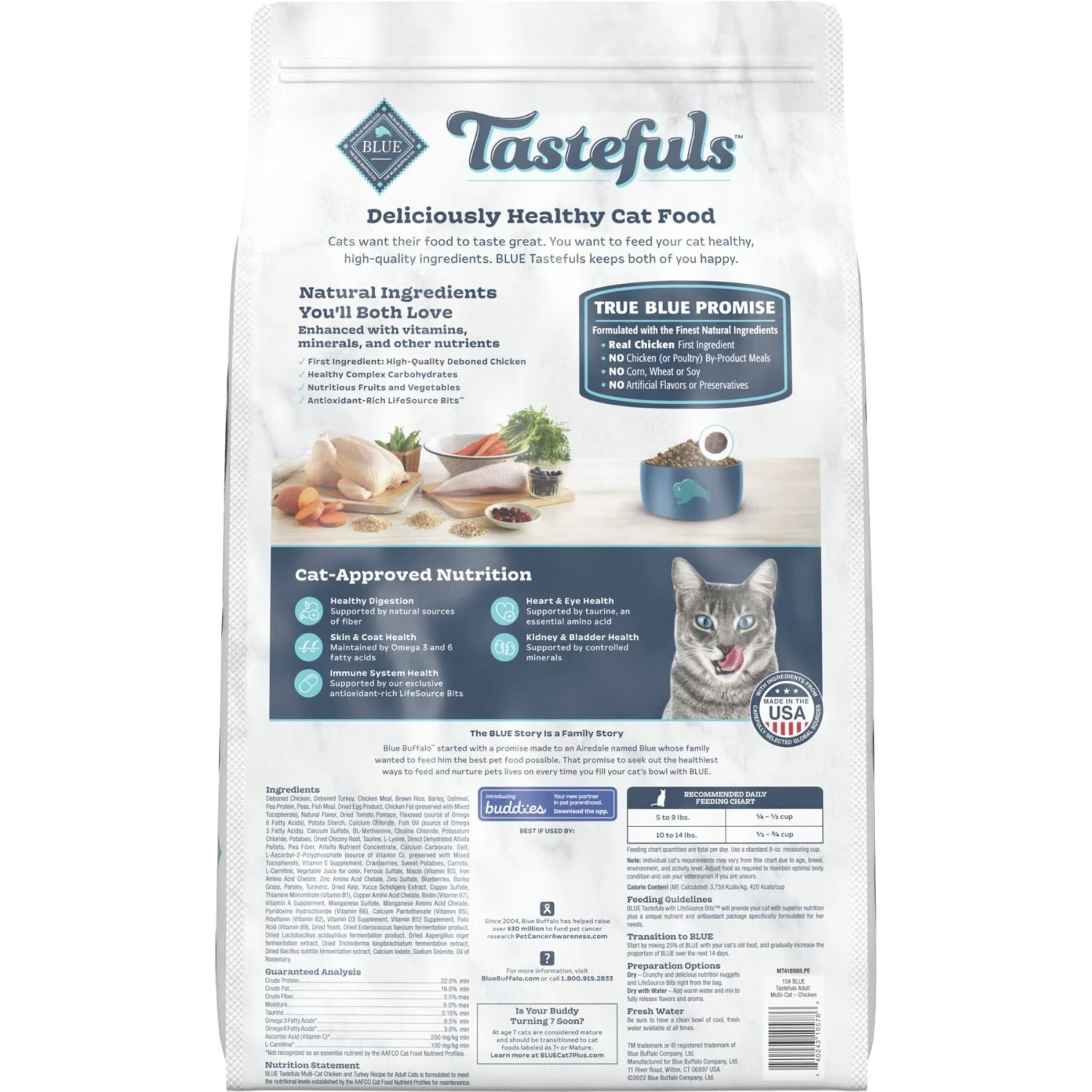 Blue Buffalo Tastefuls Multi Cat Natural Chicken & Turkey Adult Dry Cat Food 2 Blue Buffalo Tastefuls Multi Cat Natural Chicken & Turkey Adult Dry Cat Food - Image 2