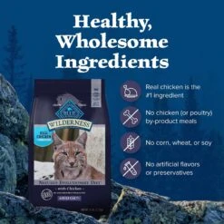 Blue Buffalo Wilderness High Protein Natural Grain-Free Chicken Mature Dry Cat Food 13 Blue Buffalo Wilderness High Protein Natural Grain-Free Chicken Mature Dry Cat Food -Wellness Sales 84983 PT5. AC SS1800 V1570661039