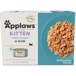 Applaws Tuna Fillet In Broth Limited Ingredient Wet Kitten Food, 2.47-oz Can, Case Of 6