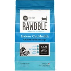 BIXBI Rawbble Dry Food Chicken Salmon Recipe For Indoor Cats, 10-lb Bag
