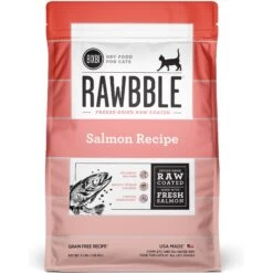 BIXBI Rawbble Dry Food Salmon Recipe For Cats, 3-lb Bag