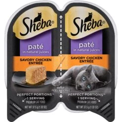 Sheba Perfect Portions Grain-Free Savory Chicken Entree Pate Adult Wet Cat Food Trays