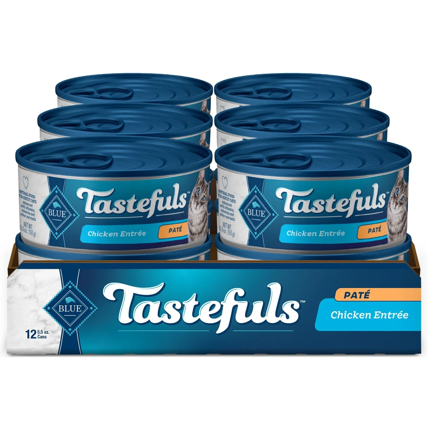 Blue Buffalo Tastefuls Natural Pate Chicken Entree Entreetree Wet Cat Food, 5.5-oz Can, Case Of 12 1 Blue Buffalo Tastefuls Natural Pate Chicken Entree Entreetree Wet Cat Food, 5.5-oz Can, Case Of 12
