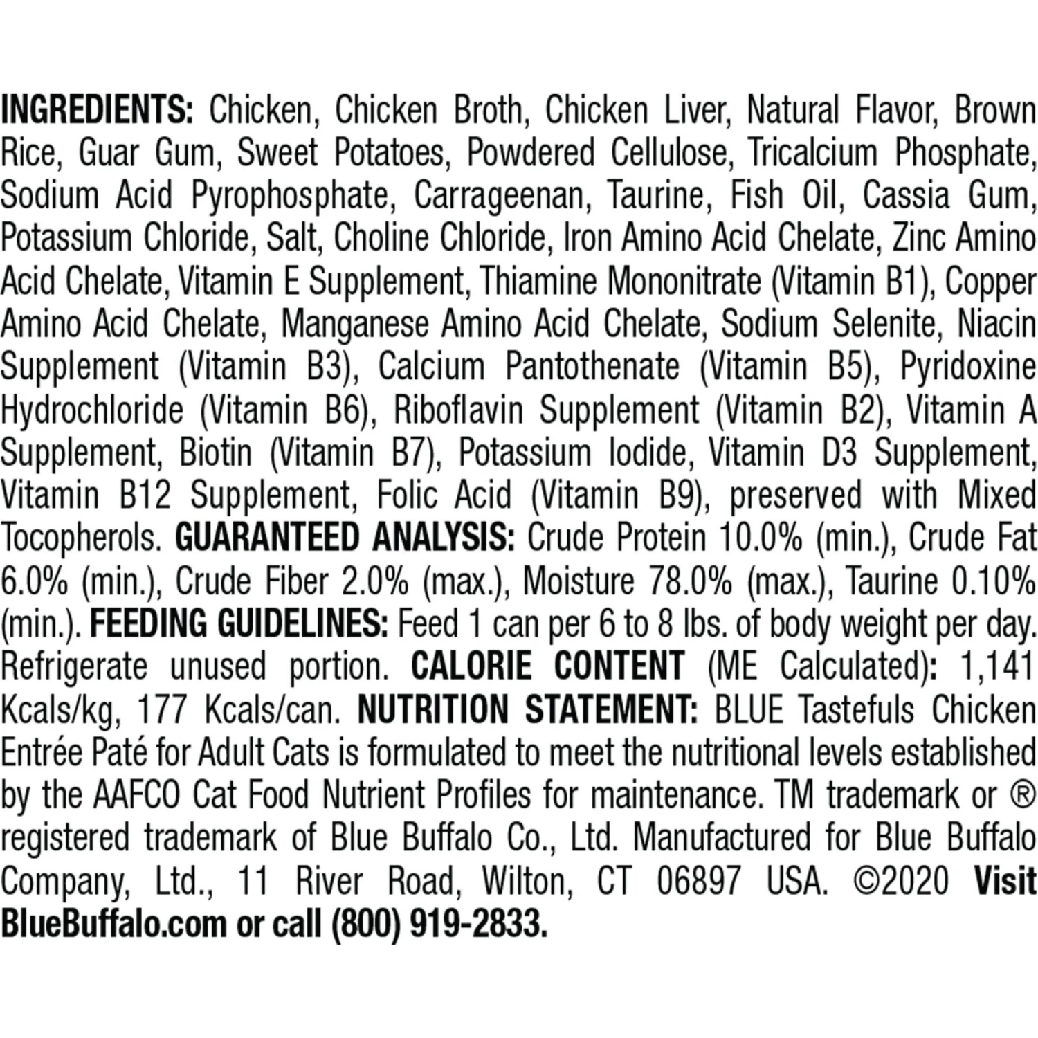 Blue Buffalo Tastefuls Natural Pate Chicken Entree Entreetree Wet Cat Food, 5.5-oz Can, Case Of 12 2 Blue Buffalo Tastefuls Natural Pate Chicken Entree Entreetree Wet Cat Food, 5.5-oz Can, Case Of 12 - Image 2
