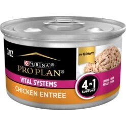 Purina Pro Plan Vital Systems Chicken Entree In Wet Cat Food Gravy, 3-oz Can, Case Of 24