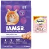 Iams ProActive Health Kitten Dry Cat Food & Temptations Salmon & Dairy Flavor Crunchy & Soft Kitten Treats