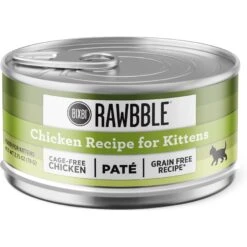 BIXBI Rawbble Chicken Pate Wet Food For Kittens, 2.75-oz Can, Case Of 24