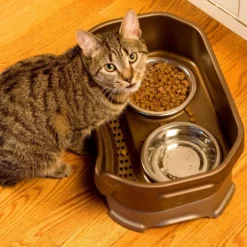 Neater Pets Neater Feeder Deluxe Elevated & Mess-Proof Cat Bowls, Bronze -Wellness Sales 89632 PT3. AC SS1800 V1672862674