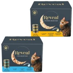 Reveal Natural Grain-Free Variety Of Chicken In Broth Flavored Wet Cat Food & Reveal Natural Grain-Free Variety Of Fish In Broth Flavored Wet Cat Food