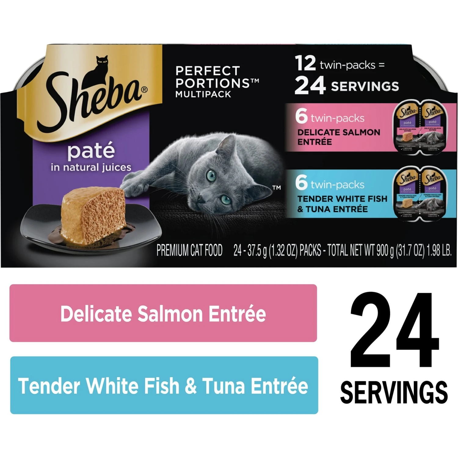 Sheba Perfect Portions Grain-Free Seafood Entrees Pate Variety Pack Adult Wet Cat Food Trays 3 Sheba Perfect Portions Grain-Free Seafood Entrees Pate Variety Pack Adult Wet Cat Food Trays - Image 3