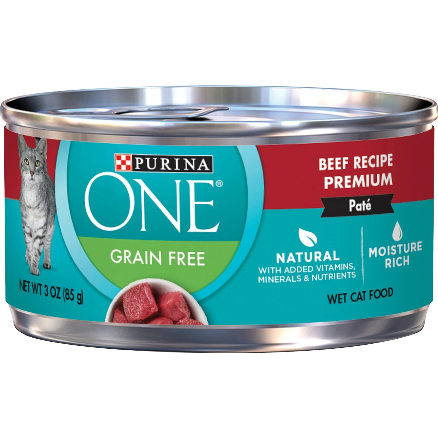 Purina ONE Beef Recipe Pate Grain-Free Natural High Protein Canned Cat Food 1 Purina ONE Beef Recipe Pate Grain-Free Natural High Protein Canned Cat Food