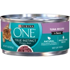 Purina ONE True Instinct Tuna Recipe In Sauce Natural High Protein Canned Cat Food, 3-oz, Case Of 24