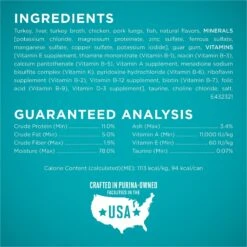 Purina ONE Turkey Recipe Pate Grain-Free Natural High Protein Canned Cat Food, 3-oz, Case Of 24 -Wellness Sales 91727 PT4. AC SS1800 V1653493884