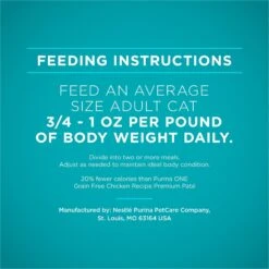 Purina ONE Natural Weight Control Ideal Weight White Meat Chicken Recipe In Sauce Wet Cat Food -Wellness Sales 91760 PT7. AC SS1800 V1658200944