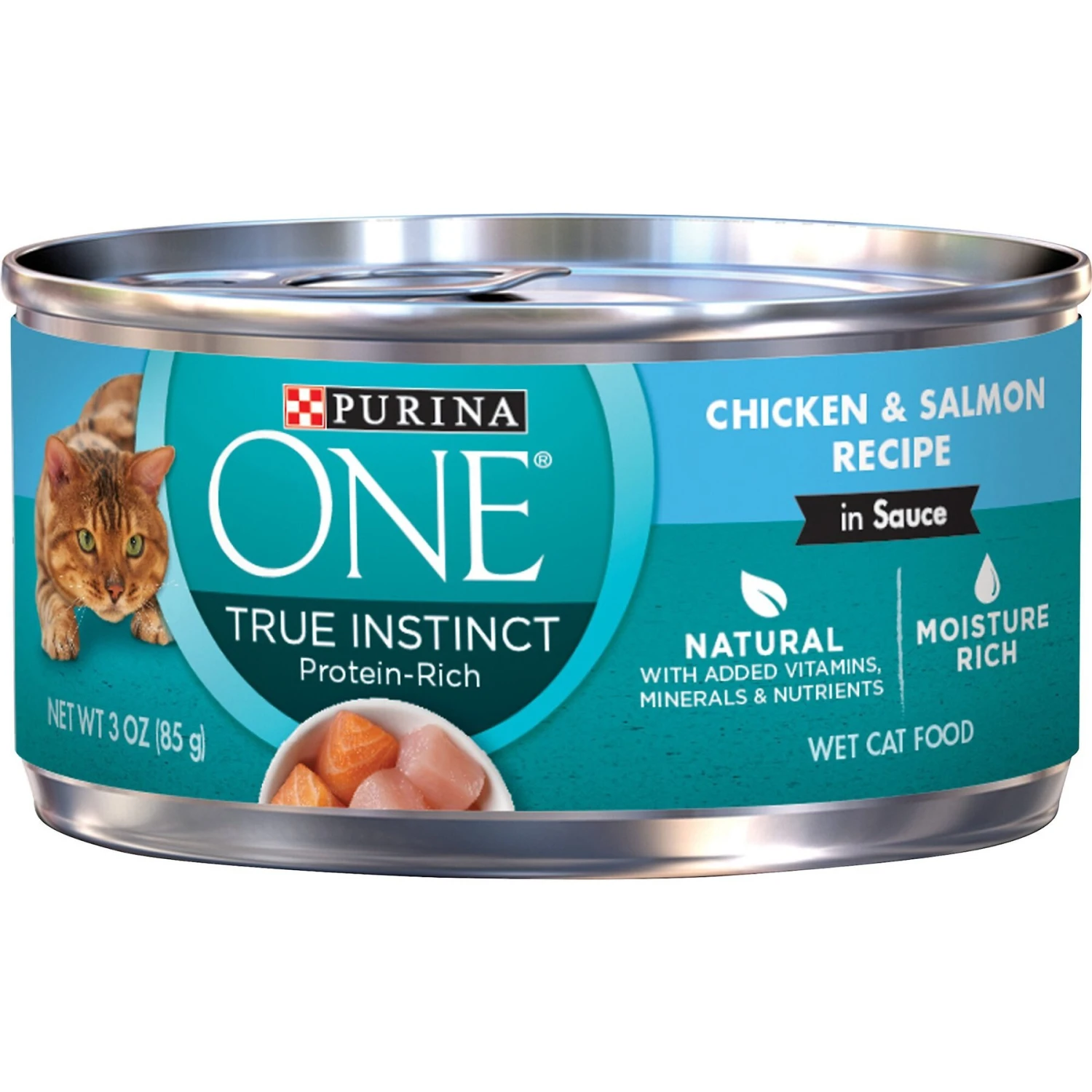 Purina ONE Natural High Protein True Instinct Chicken & Salmon Recipe In Sauce Canned Cat Food 1 Purina ONE Natural High Protein True Instinct Chicken & Salmon Recipe In Sauce Canned Cat Food