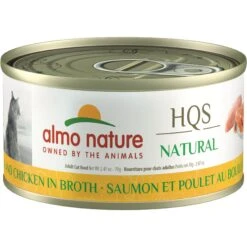 Almo Nature HQS Natural Salmon & Chicken In Broth Grain-Free Canned Cat Food