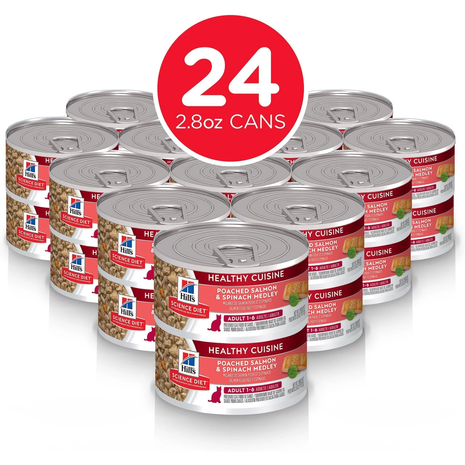 Hill's Science Diet Adult Healthy Cuisine Poached Salmon & Spinach Medley Canned Cat Food 2 Hill's Science Diet Adult Healthy Cuisine Poached Salmon & Spinach Medley Canned Cat Food - Image 2