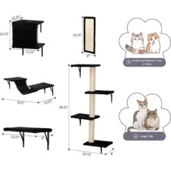 Coziwow Wall Mounted Shelves Set Cat Tree & Frisco Wooden Wall Mounted Stainless Steel Cat Feeding Station With Bowl 11 Coziwow Wall Mounted Shelves Set Cat Tree & Frisco Wooden Wall Mounted Stainless Steel Cat Feeding Station With Bowl -Wellness Sales 947694 PT2. AC SS1800 V1693921596