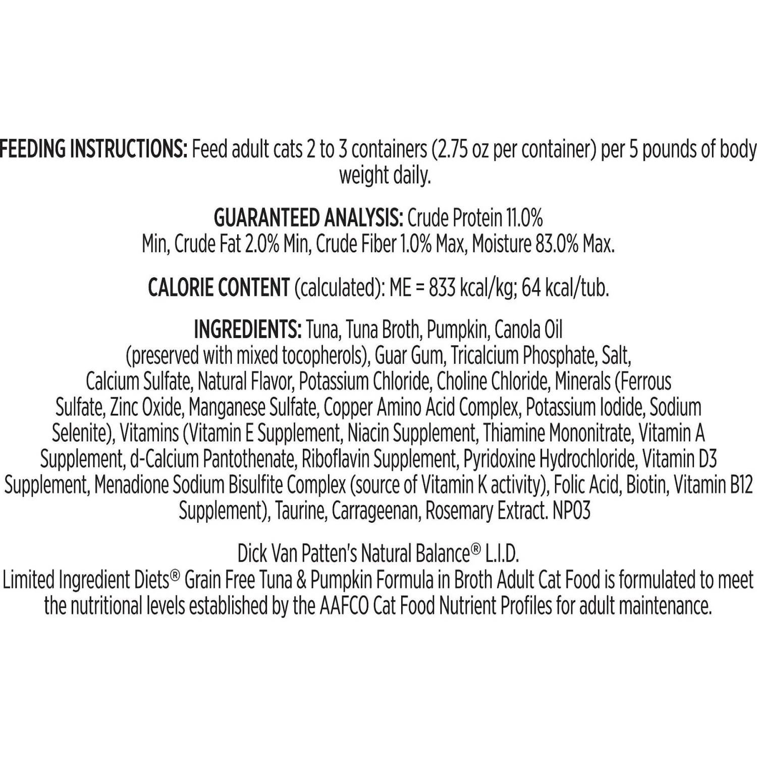 Natural Balance L.I.D. Limited Ingredient Diets Tuna & Pumpkin Formula Flaked Grain-Free Wet Cat Food 4 Natural Balance L.I.D. Limited Ingredient Diets Tuna & Pumpkin Formula Flaked Grain-Free Wet Cat Food - Image 4