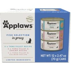 Applaws Tuna Flavors In Gravy Variety Pack Wet Cat Food, 2.47-oz Can, Case Of 12