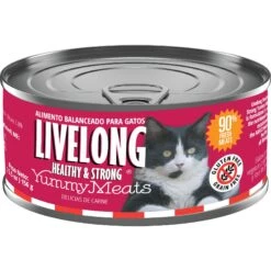 Livelong Healthy & Strong Yummy Meats Wet Cat Food, 5.5-oz Can, 24 Count