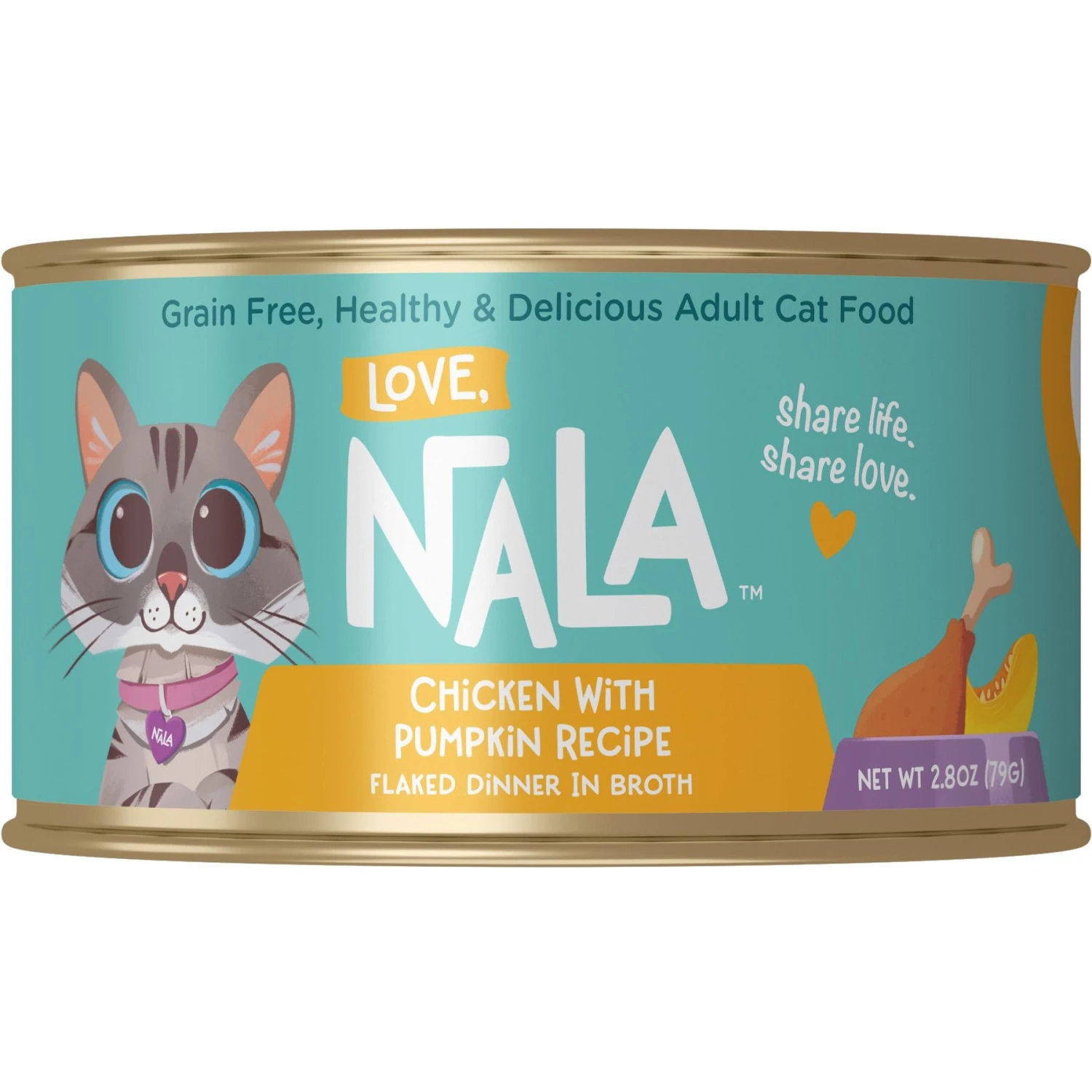 Love, Nala Flaked Chicken With Pumpkin Recipe In Broth Adult Grain-Free Wet Cat Food, 2.8-oz Can, Case Of 12 1 Love, Nala Flaked Chicken With Pumpkin Recipe In Broth Adult Grain-Free Wet Cat Food, 2.8-oz Can, Case Of 12
