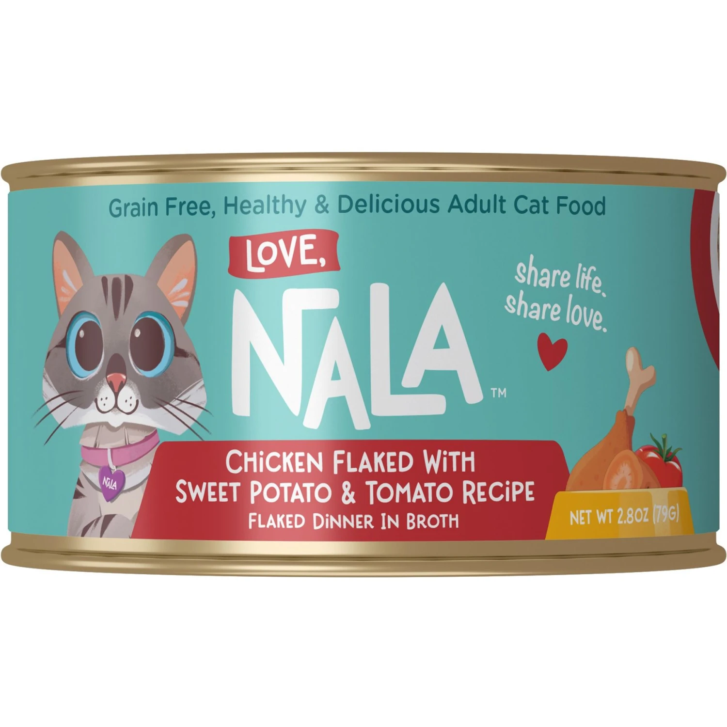Love, Nala Chicken Flaked With Sweet Potato & Tomato Recipe In Broth Adult Grain-Free Wet Cat Food, 2.8-oz Can, Case Of 12 1 Love, Nala Chicken Flaked With Sweet Potato & Tomato Recipe In Broth Adult Grain-Free Wet Cat Food, 2.8-oz Can, Case Of 12