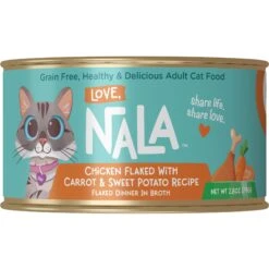 Love, Nala Chicken Flaked With Sweet Potato & Carrot Recipe In Broth Adult Grain-Free Wet Cat Food, 2.8-oz Can, Case Of 12