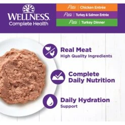 Wellness Complete Health Chicken & Turkey Pate Favorites Variety Pack Grain-Free Wet Cat Food, 3-oz Can, Case Of 12 -Wellness Sales 984630 PT2. AC SS1800 V1699642703