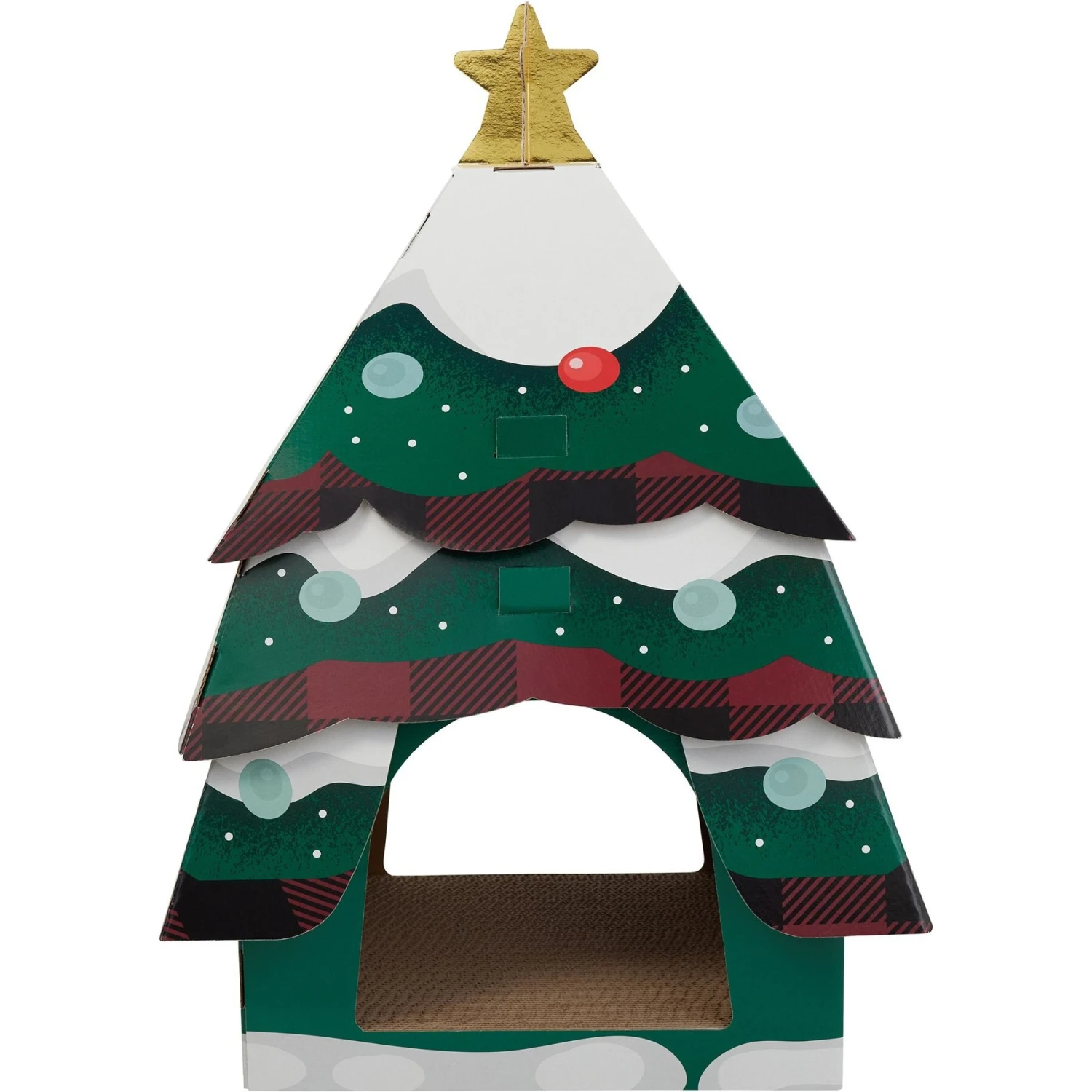 Frisco Holiday Christmas Tree Cardboard Cat House & Frisco Holiday Santa's Workshop Cardboard Cat House 4 Frisco Holiday Christmas Tree Cardboard Cat House & Frisco Holiday Santa's Workshop Cardboard Cat House - Image 4