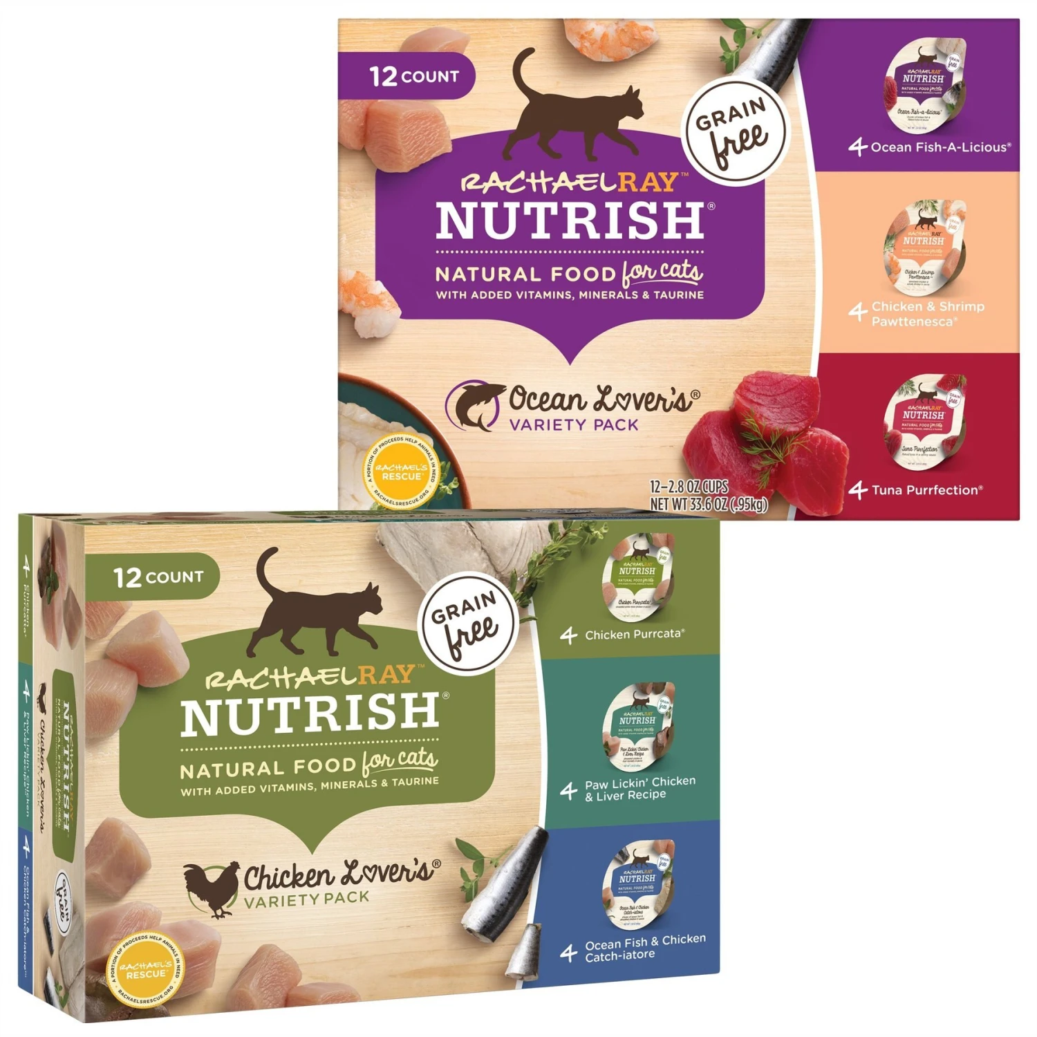 Rachael Ray Nutrish Chicken Lovers Variety Pack Natural Grain-Free Wet Cat Food & Rachael Ray Nutrish Ocean Lovers Variety Pack Natural Grain-Free Wet Cat Food 1 Rachael Ray Nutrish Chicken Lovers Variety Pack Natural Grain-Free Wet Cat Food & Rachael Ray Nutrish Ocean Lovers Variety Pack Natural Grain-Free Wet Cat Food
